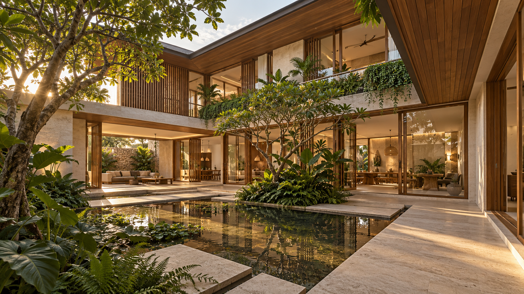 Render konsep 3D Nusa Courtyard House